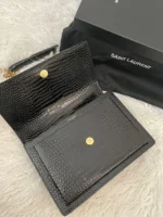 Fake Saint Laurent Sunset Medium Chain Bag Black Crocodile-embossed Leather - Image 9