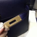 Sapphire Epsom Replica Hermes Kelly Sellier 28cm Luxe Purse - Image 8