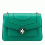 Replica Bvlgari Serpenti Forever Medium Shoulder Bag Green Calfskin