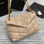 Saint Laurent Puffer Medium Chain Bag Beige Lambskin - Image 6