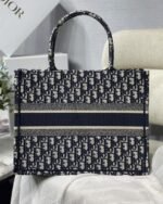Dior Medium Book Tote Bag Replica in Blue Dior Oblique Embroidery - Image 9