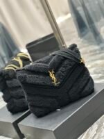 LOULOU SMALL CHAIN BAG IN QUILTED “Y” LEATHER, SATIN AND SEQUINS - Image 2