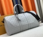 Louis Vuitton Monogram Shadow Leather Keepall Bandouliere 50 In Anthracite Gray - Image 2