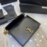 Fake Saint Laurent Cassandra Medium Chain Bag Black - Image 9