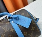 Louis Vuitton Monogram Macassar Canvas Keepall Bandouliere 25 In Gaston Blue - Image 6