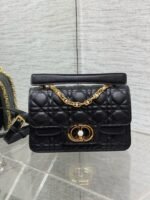 Dior Small Jolie Top Handle Bag Fake in Black Cannage Calfskin - Image 2
