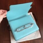 Blue atoll fake Hermes Mini Sac Roulis handbag - Image 2