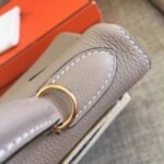 Grey Clemence Replica Designer Hermes Kelly Retourne 28cm Elegant Tote - Image 4