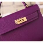 Cyclamen Epsom Fake Hermes Kelly 20cm Pastel Tote - Image 3