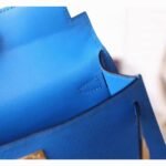 Blue Hydra Chevre Replica Hermes Kelly 20cm Petite Handbag - Image 3