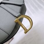 Dior Saddle Bag Fake in Gray Grained Calfskin - Image 6