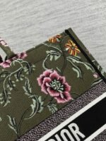 Dior Large Book Tote Bag Imitation in Green Dior Petites Fleurs Embroidery - Image 3