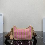Prada Re-Edition Bag Knockoff in Beige and Pink Stripe - Image 8