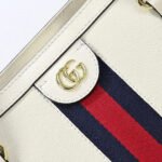 Ophidia medium leather tote in white - Image 4