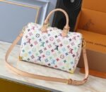 LV X TM Multicolored Speedy Bandouliere 30 In White - Image 2