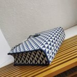 Prada Symbole Large Bag Fake in White/Blue Jacquard Fabric - Image 4