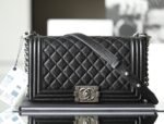 Chanel Boy Sliver Hardware Caviar Cow Leather