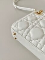 Dior Lady Dior Micro Bag Knockoff in White Cannage Lambskin - Image 7