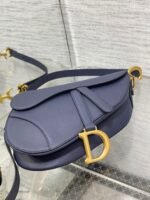 Dior Saddle Bag with Strap Replica in Indigo Blue Grained Calfskin - Image 5