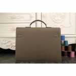 Grey Calf Leather Fake Hermes Kelly Depeche 38cm Briefcase Elegant Bag - Image 8