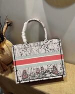 Dior Medium Book Tote Bag Replica in Multicolor Dior Constellation Embroidery - Image 4