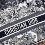 Dior Medium Book Tote Bag Replica in Blue Toile De Jouy Embroidery - Image 6