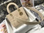 Dior Lady D-Lite Medium Bag Knockoff in Beige Cannage Embroidered Canvas - Image 7