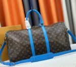 Louis Vuitton Monogram Macassar Canvas Keepall Bandouliere 50 In Gaston Blue - Image 3
