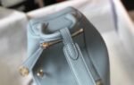 Replica Hermes Lindy Mini handbag in blue lin color - Image 6