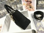 Dior Lady D-Lite Medium Bag Replica in Black Cannage Embroidered Canvas - Image 5