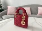 Dior Lady Dior Micro Bag Replica in Red Cannage Lambskin - Image 6