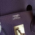 Iris Tone Faux Hermes Birkin 35CM Designer Handbag - Image 8