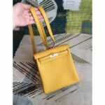 Yellow Clemence Fake Hermes Kelly Ado PM Backpack - Image 2