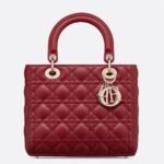Dior Lady Dior Medium Bag Faux in Red