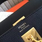 Black Clemence Copy Hermes Kelly Retourne 28cm Luxe Handbag - Image 7