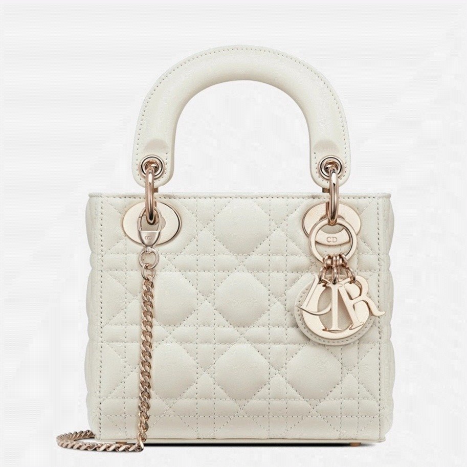 FCB17A91-CB9E-2F2C-91C4-8B533E35A8D4.jpg Dior Lady Dior Mini Bag Fake in White - Image 1