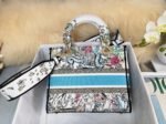Dior Lady D-Lite Medium Bag Fake in White D-Constellation Embroidery - Image 9