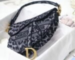 Dior Saddle Bag Replica in Grey Mizza Embroidery - Image 4