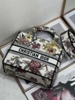 Dior Lady D-Lite Medium Bag Fake in White Jardin Botanique Embroidery - Image 3