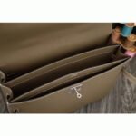 Grey Calf Leather Fake Hermes Kelly Depeche 38cm Briefcase Elegant Bag - Image 2