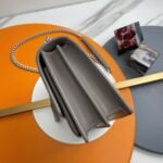 Fake Saint Laurent Sunset Medium Chain Bag Grey Calfskin - Image 5