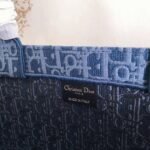 Dior Large Book Tote Bag Imitation in Denim Blue Dior Oblique Canvas - Image 3