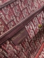 Dior Saddle Bag Faux in Bordeaux Velvet Oblique Embroidered - Image 7
