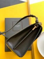 CASSANDRA MEDIUM TOP HANDLE BAG IN GRAIN DE POUDRE EMBOSSED LEATHER - Image 7