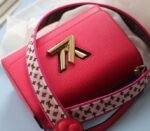 Louis Vuitton Epi Leather Twist MM Handbag In Red With Embroidered Strap - Image 5