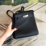 Black Clemence Knockoff Hermes Kelly Ado PM Everyday Backpack - Image 2