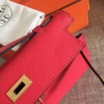 Hermes Red Epsom Fake Designer Kelly Pochette Classic Purse - Image 5