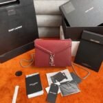 Fake Saint Laurent Cassandra Medium Bag Bordeaux Crocodile - Image 4