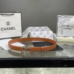 Chanel Red Patent Leather CC Logo Belt