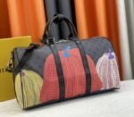 Louis Vuitton X YK Monogram Eclipse Reverse Keepall 45 Luggage In Pumpkin - Image 5